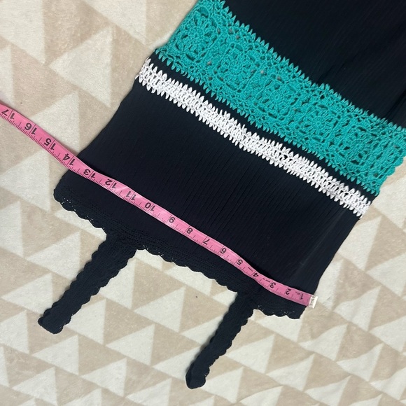 Tanya Taylor midi dress sleeveless stripe scalloped sleeves - Picture 3 of 4